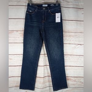 Nine West dark wash Gramercy slim straight jeans